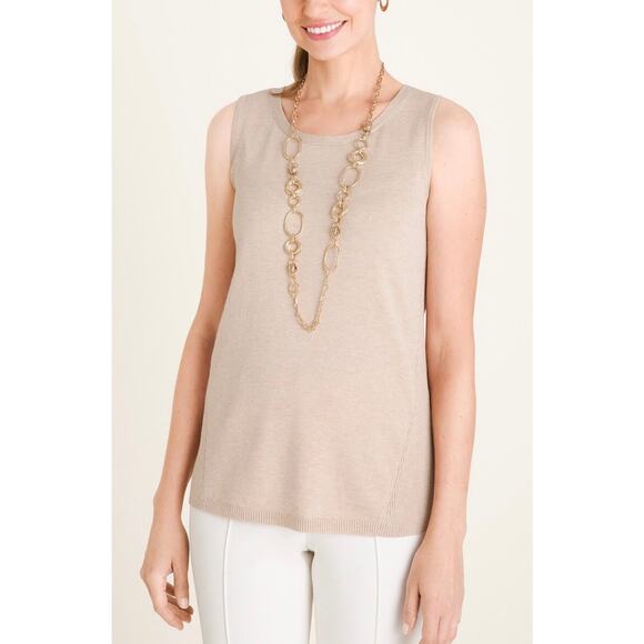 Chico’s Rib-Trim Sweater Tank Gray Medium NWT - Picture 6 of 6